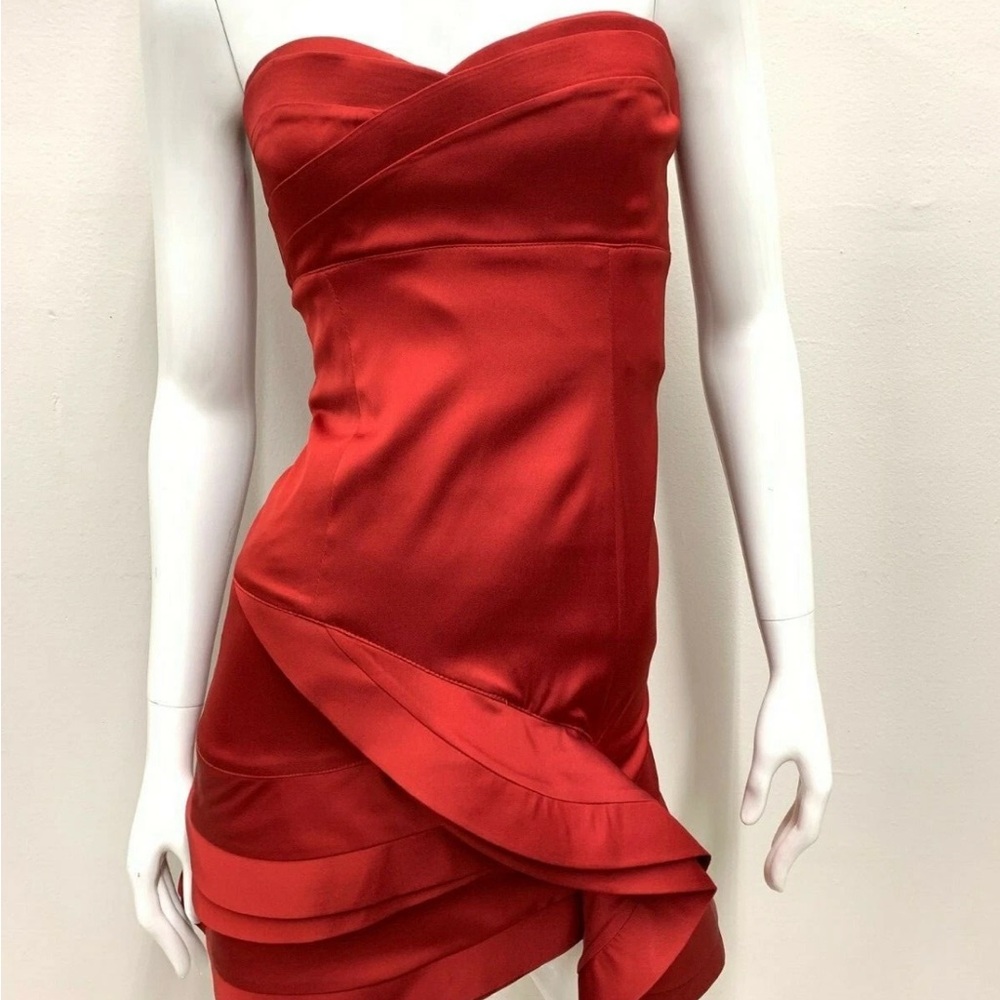 BCBG Strapless Ruffle Dress - Picture 4 of 5